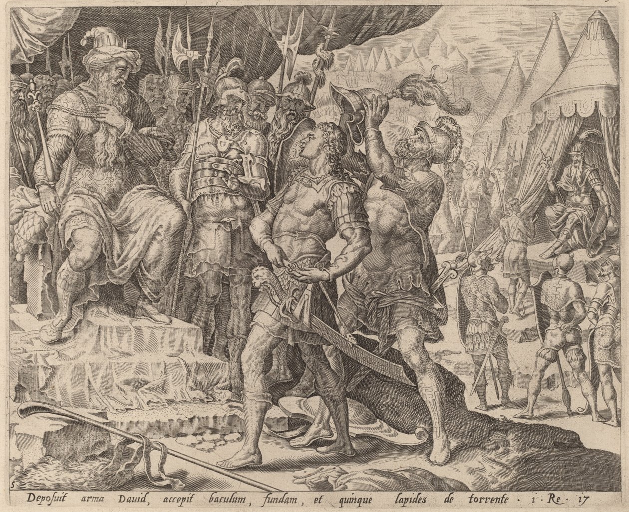 Davide armato davanti a Saul da after Maerten van Heemskerck