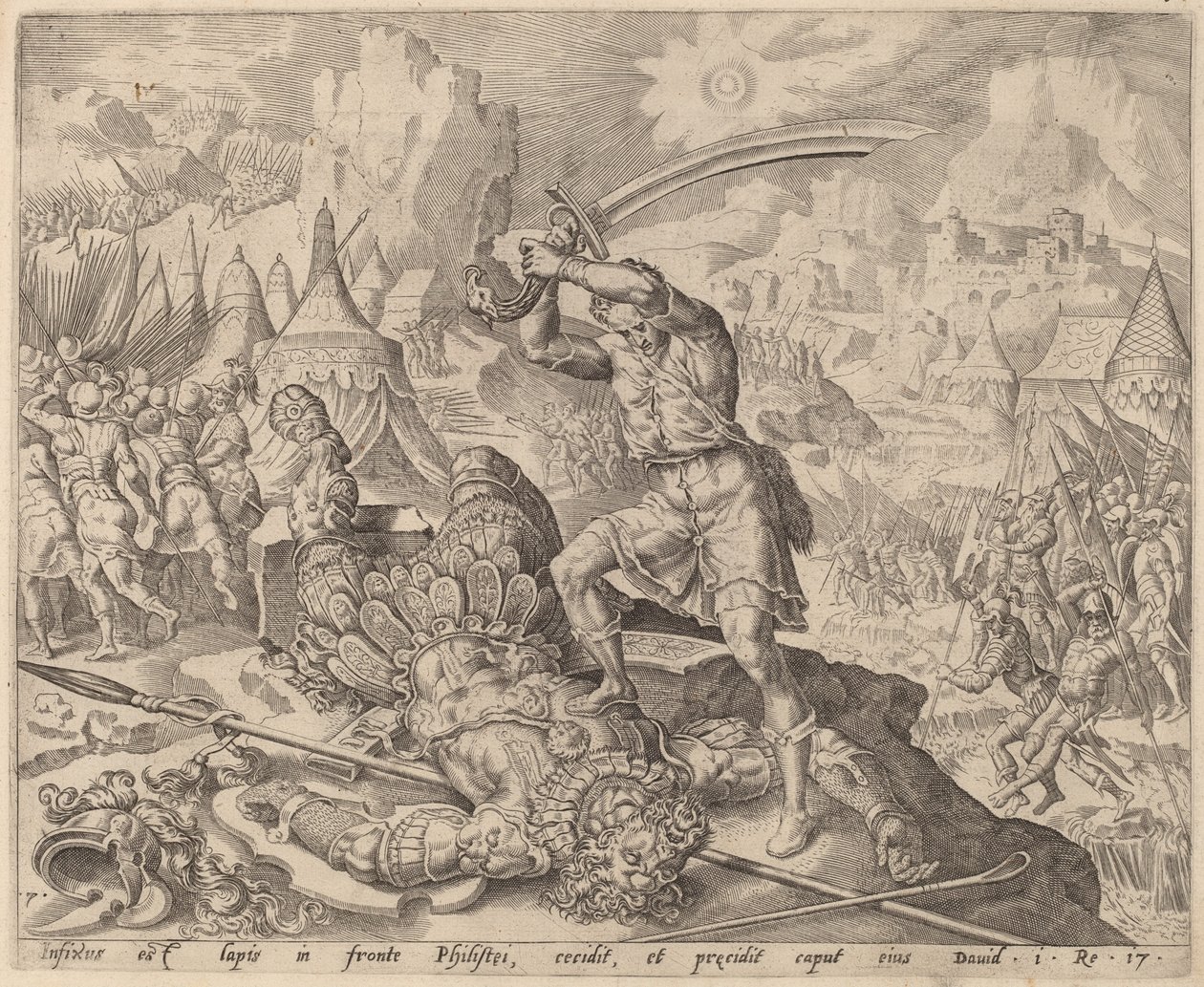 Davide taglia la testa di Golia da after Maerten van Heemskerck