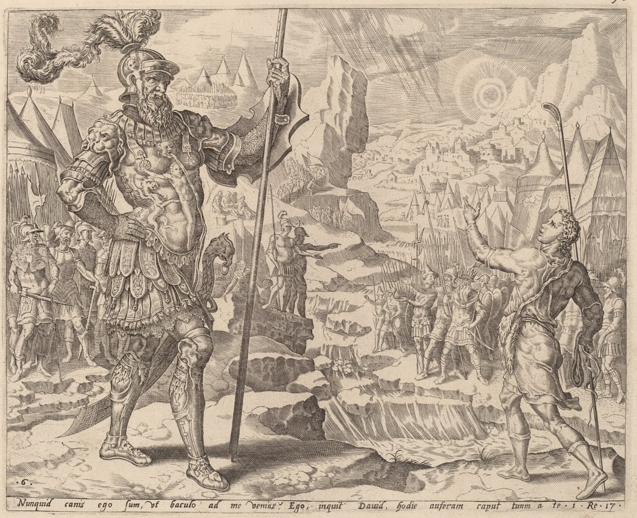 Davide incontra Golia da after Maerten van Heemskerck