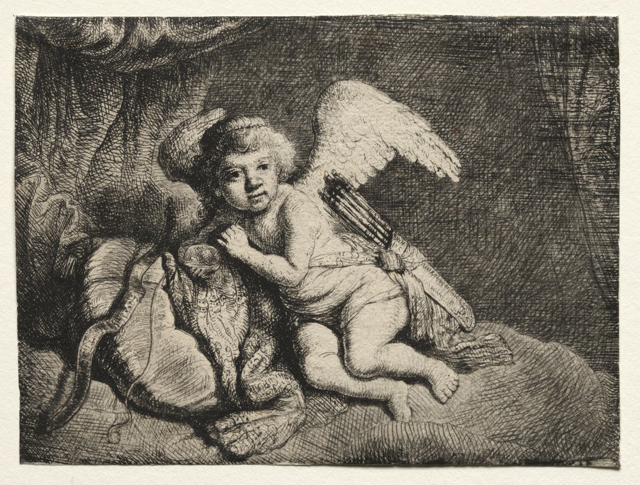 Cupido a riposo da after Rembrandt van Rijn