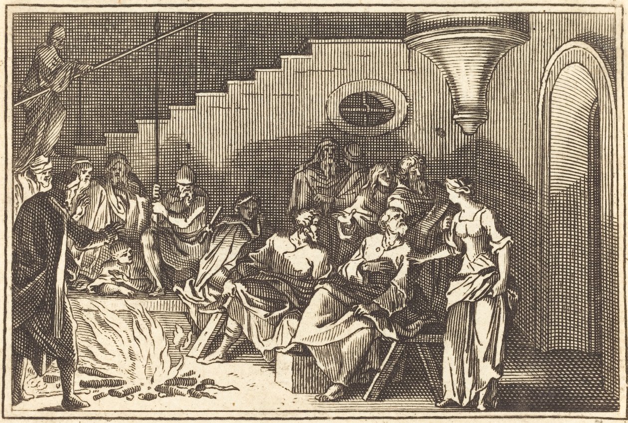 Pietro rinnega Cristo da after Sébastien Le Clerc I