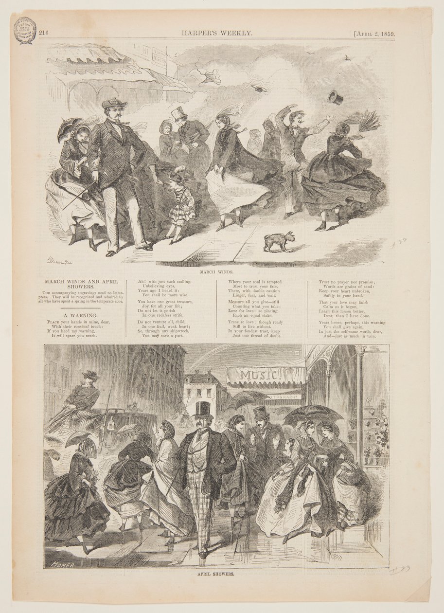 Venti di marzo e piogge di aprile da after Winslow Homer