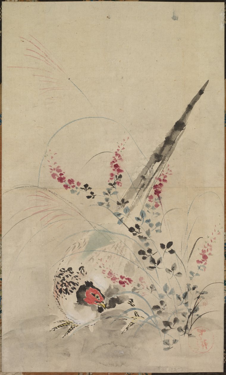 Fagiano e erbe da attributed to Ogata Kōrin