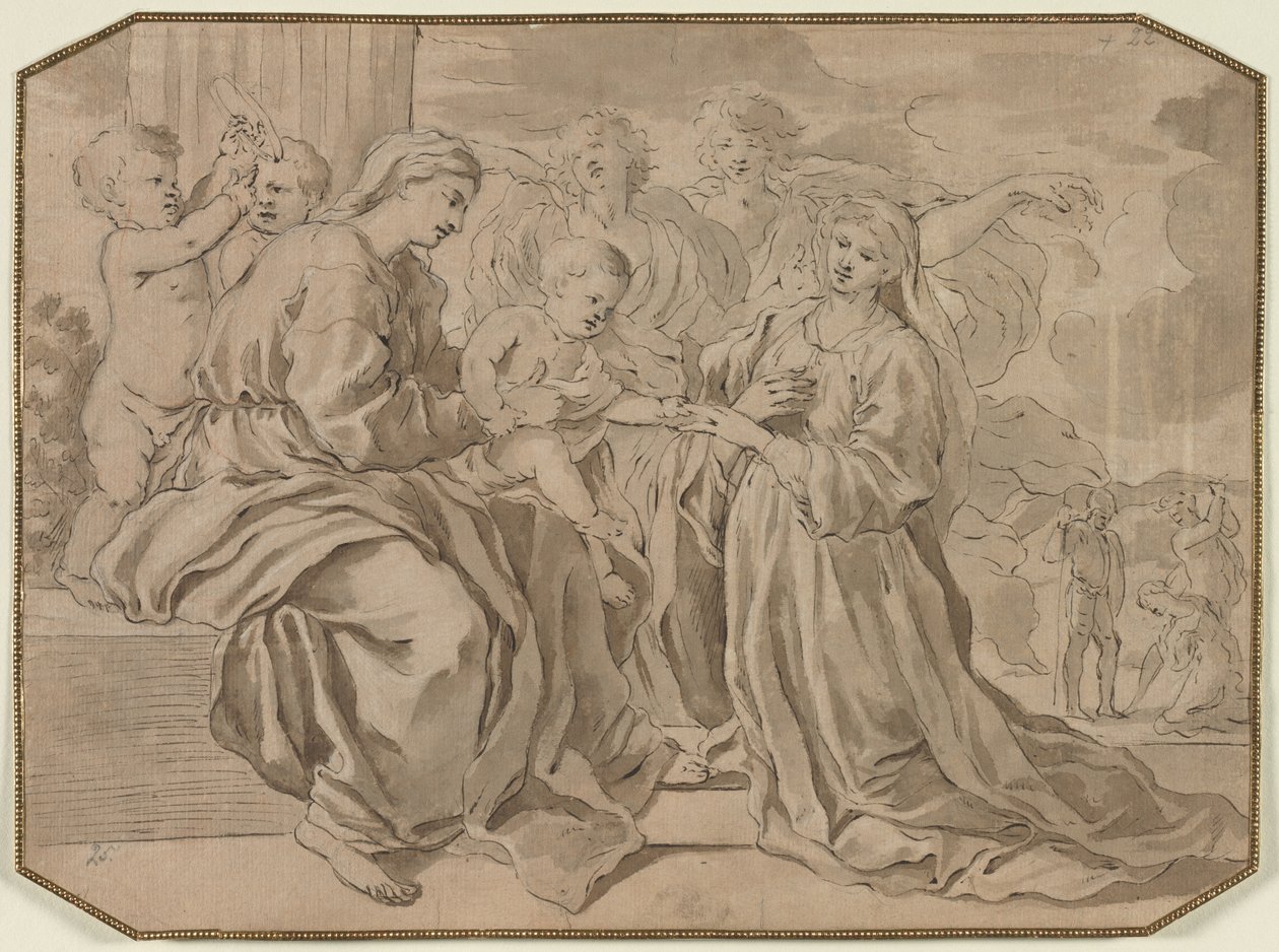 Matrimonio Mistico di Santa Caterina da copy after Nicolas Poussin