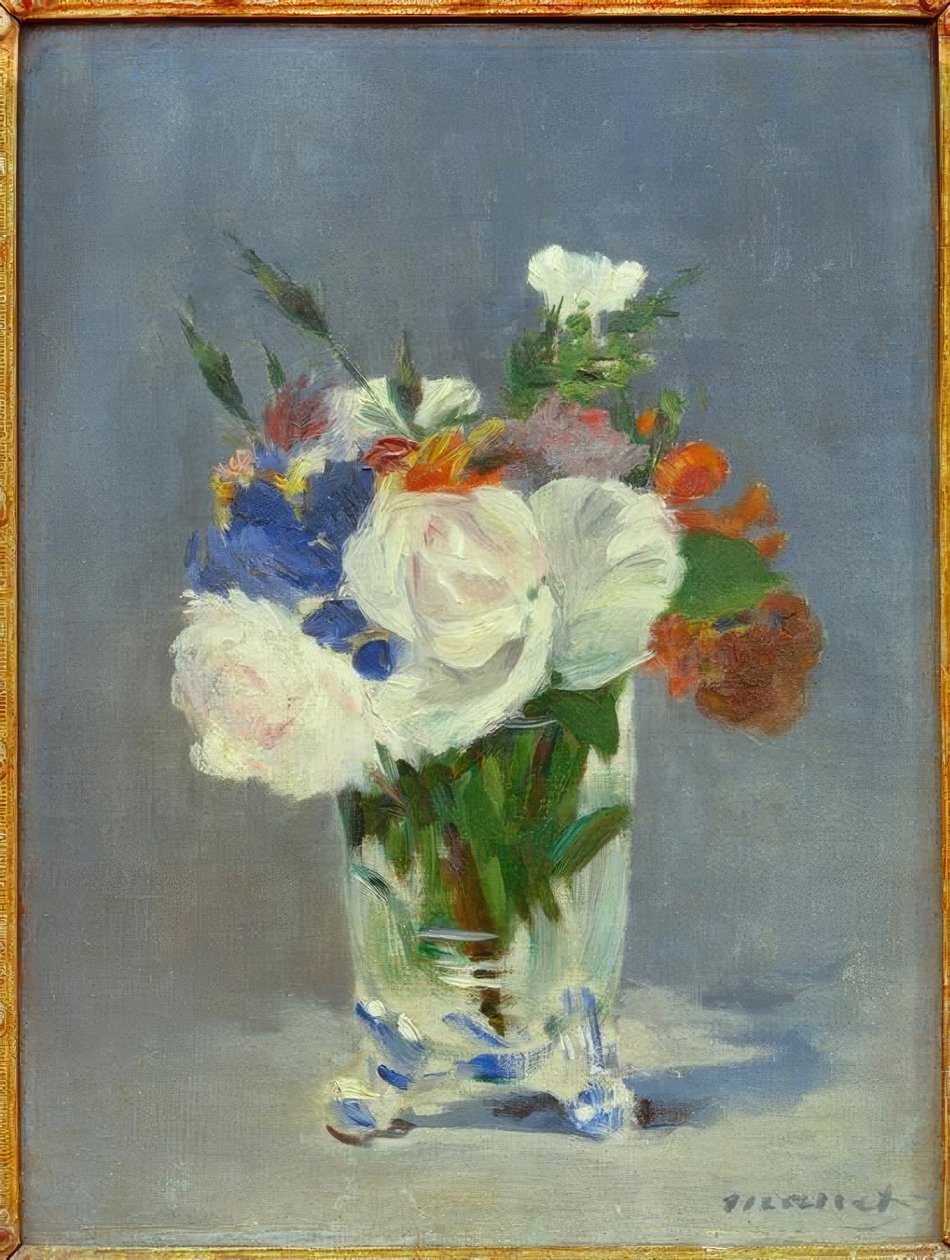Fiori in un vaso di cristallo da Édouard Manet