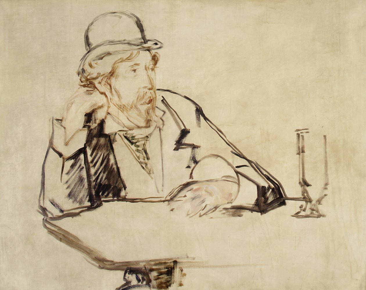 George Moore in un caffè da Édouard Manet