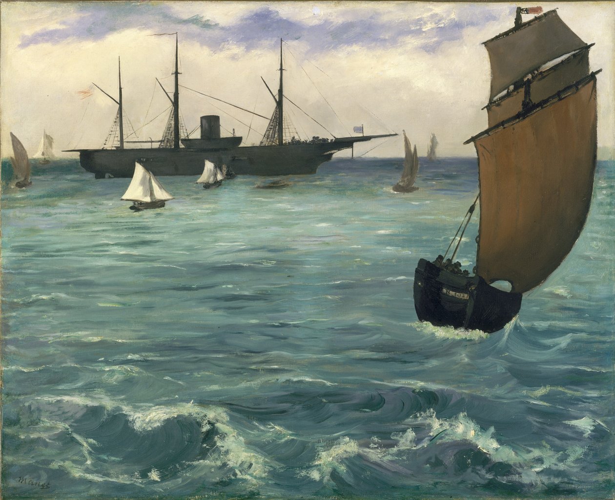 La „Kearsarge“ a Boulogne da Édouard Manet