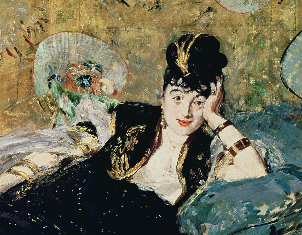 La signora con i ventagli, Ritratto di Nina de Callias, c.1873-74 (dettaglio) da Édouard Manet