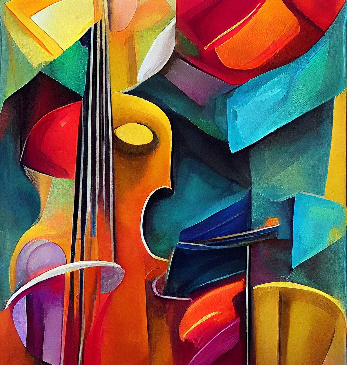 Dipinto sinfonico di violino, arte digitale stampabile da F. Abderrahim