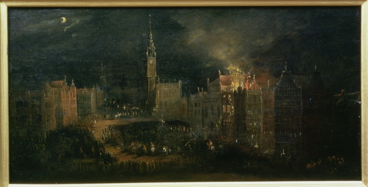 Incendio al Long Market, c.1650 da or Milwitz, Bartolomaus Miltvitz