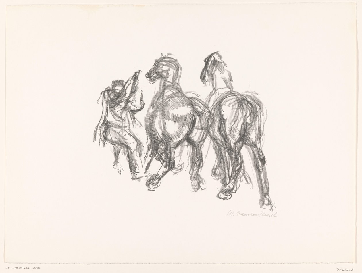Uomo e cavalli da unknown (signed by artist)