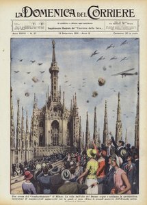 Una scena del bombardamento di Milano