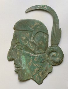 Profilo maschile in rilievo, Caddoan, Spiro, 1200-1350