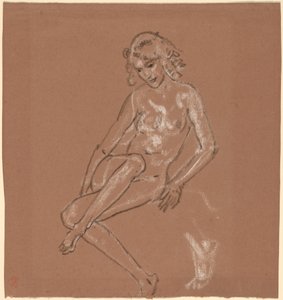 Nudo seduto e un piede