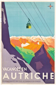 Poster pubblicitario delle vacanze in Austria