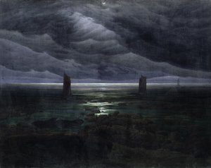 Riva del mare al chiaro di luna