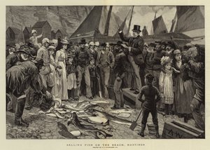 Vendita di pesce sulla spiaggia, Hastings