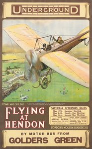 "Volare a Hendon", un poster pubblicitario, 1914