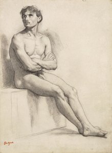 Uomo seduto, studio di nudo, 1858