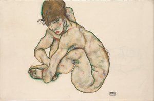 Ragazza nuda accovacciata, 1914