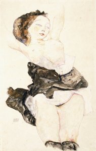 Giovane ragazza sdraiata, mezza nuda, 1912