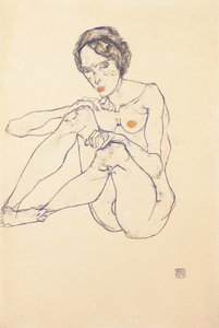 Nudo femminile seduto, 1914