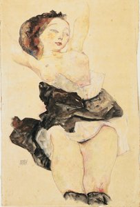 Giovane ragazza reclinata, mezza nuda