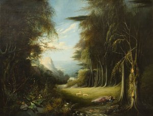 Diana addormentata in una radura boschiva