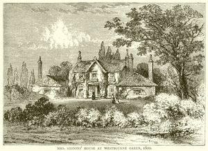 Casa della signora Siddons a Westbourne Green, 1800