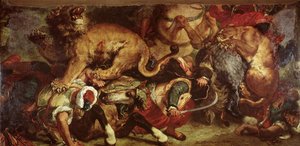 La caccia al leone, 1855