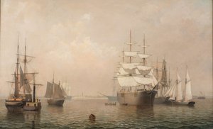 Mercantili al largo del porto di Boston, 1863
