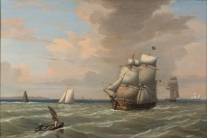 Navi che lasciano il porto di Boston, 1847