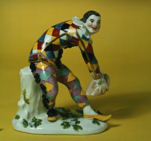 Figura di Arlecchino di Meissen, c.1750