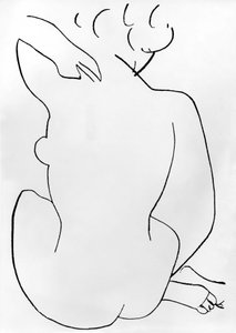 Donna nuda accovacciata