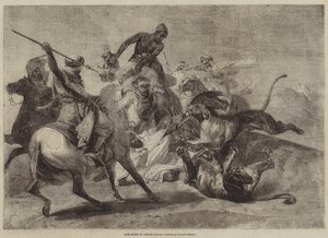 Caccia al leone in Africa