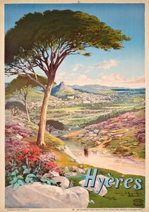 Poster pubblicitario di Hyeres, Francia, 1900