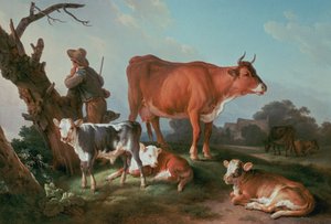 Scena pastorale con un mandriano