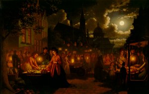 Mercato al chiaro di luna, 1874