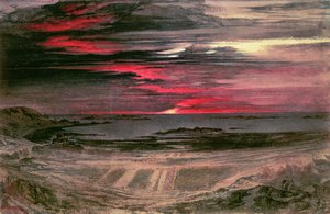 Tramonto su una baia rocciosa
