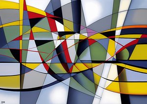 astratto: curva argento-giallo 2
