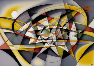 astratto: curva argento-giallo 5