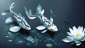 Carpa Koi marmo bianco
