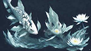 Carpa Koi marmo bianco