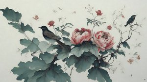 peonia in verde