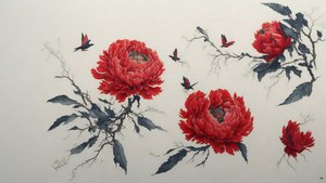 peonia in rosso