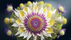 mandala: elementi di cardo con fiore_02