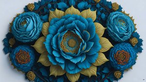mandala: elementi di rose blu_02