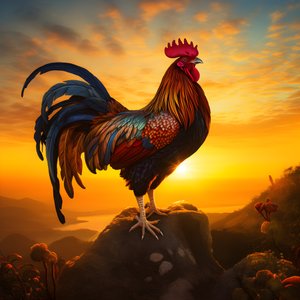 un gallo che canta all
