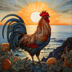 un gallo che canta all