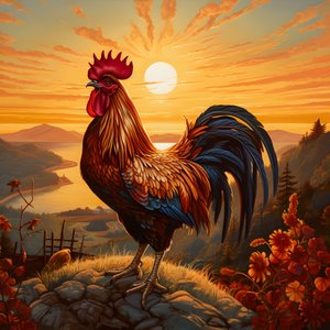 un gallo che canta all
